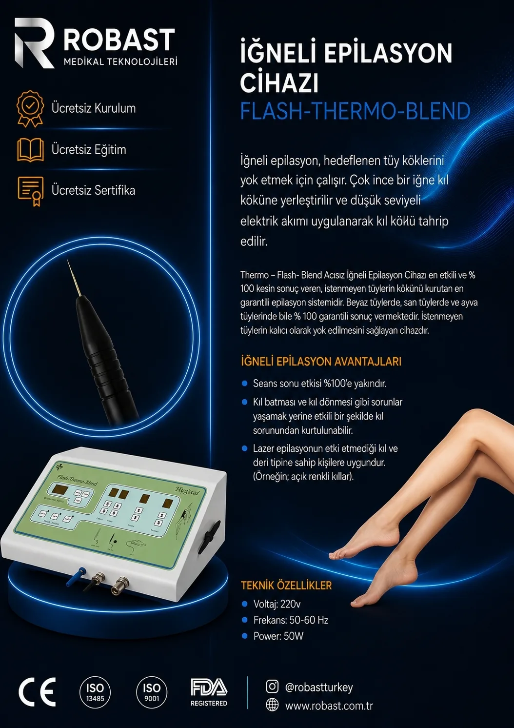 İğneli Epilasyon Cihazı (Flash-Thermo-Blend)